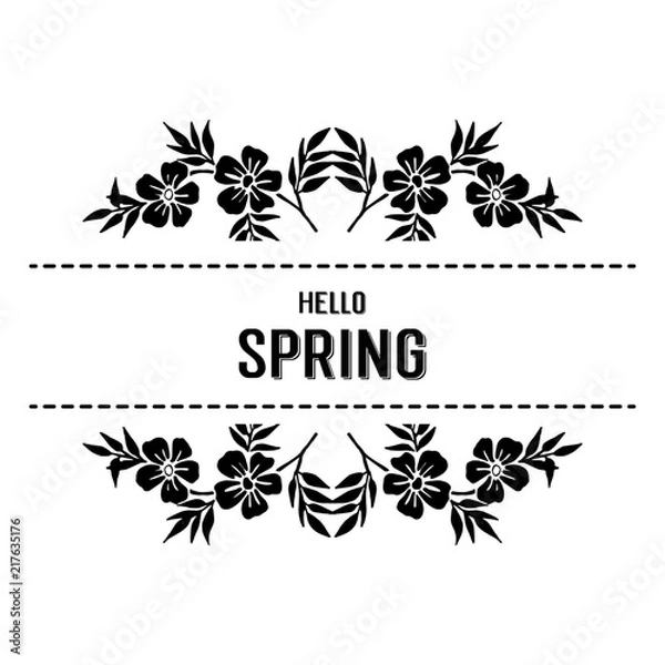 Fototapeta Hello spring card flower design hand draw vector illustration