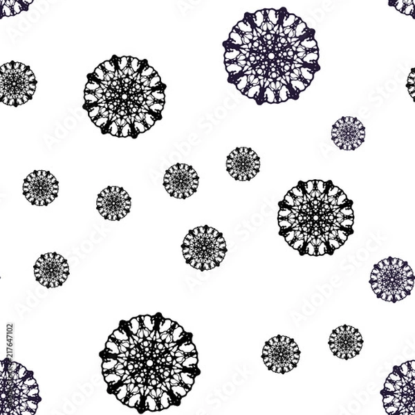 Obraz Dark Pink vector seamless texture with colored snowflakes.