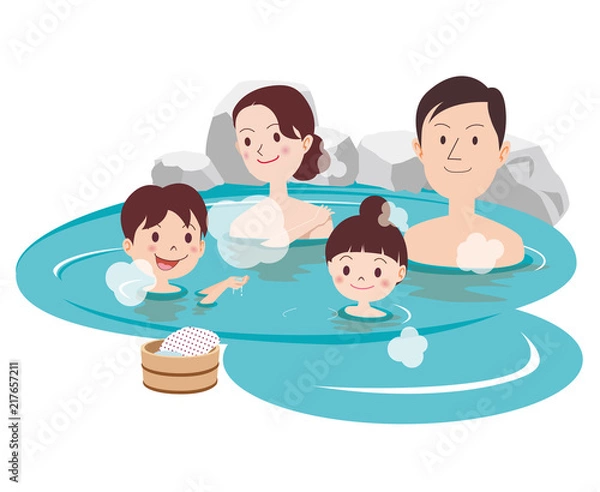 Fototapeta ファミリー_温泉