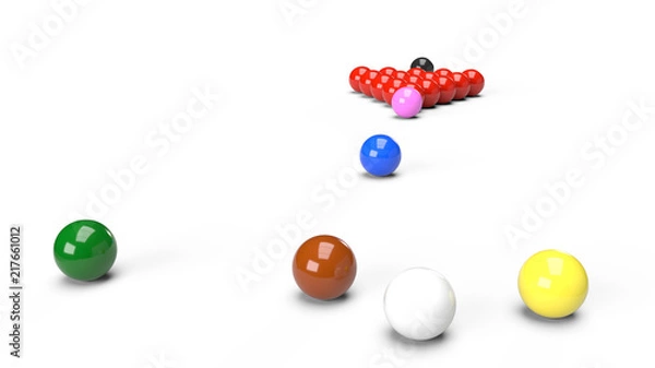 Obraz 3D rendered snooker balls