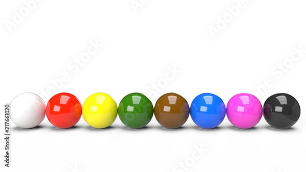 Obraz 3D rendered snooker balls