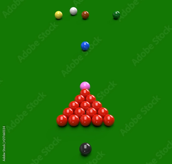 Obraz 3D rendered snooker balls