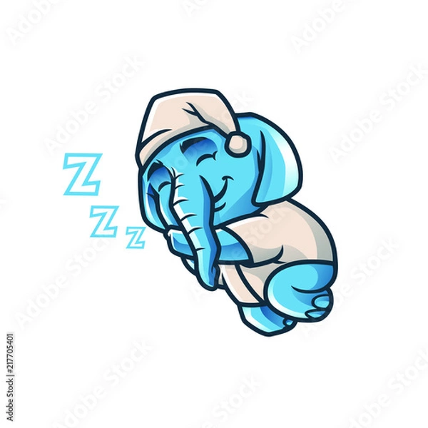 Obraz Elephant sleep Mascot Design Vector