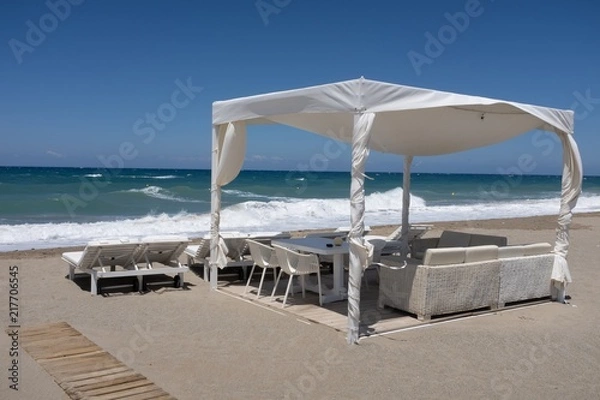 Obraz Loungemöbel am Strand