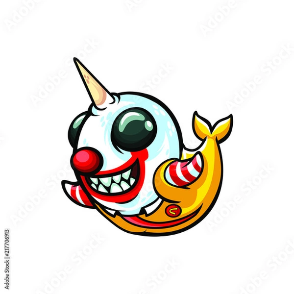 Obraz Super Narwhal Mascot Design Vector