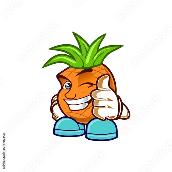 Fototapeta Pineapple Guy Mascot Design Vector