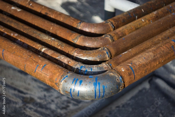Fototapeta rusty pipe welding angle