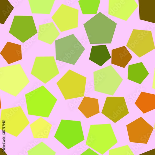 Fototapeta Seamless artistic pentagon background pattern abstract. Style, color, backdrop & vector.