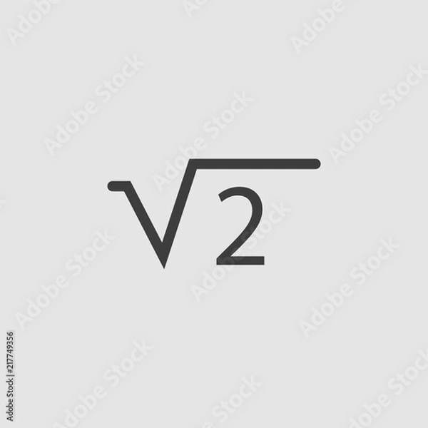 Obraz square root of two 2 icon illustration vector