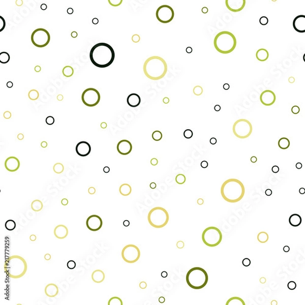 Obraz Light Green, Yellow vector seamless background with bubbles.