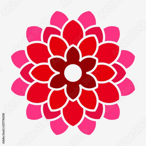 Obraz Flat Dahlia flower pixel perfect vector icon