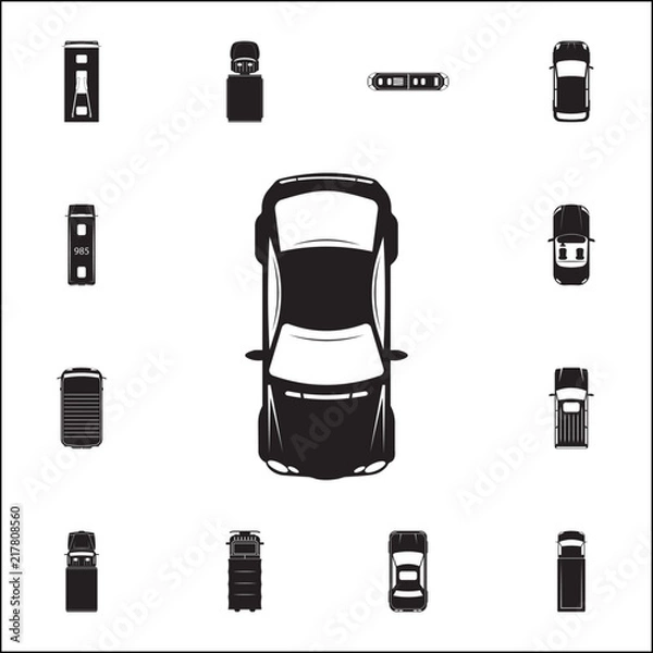 Obraz sport car icon. Detailed set of Transport view from above icons. Premium quality graphic design sign. One of the collection icons for websites, web design, mobile app