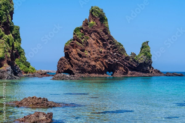 Obraz 隠岐島前のハート島、明屋海岸、日本