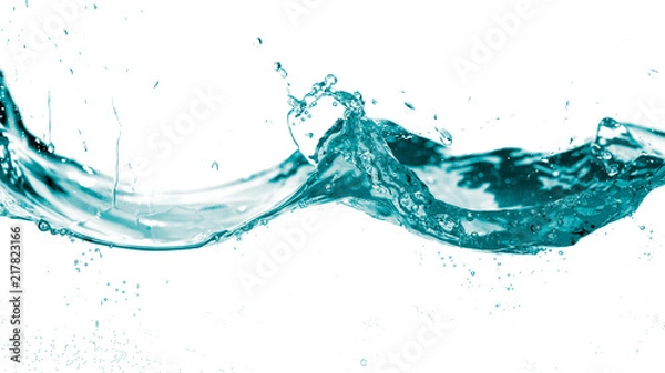 Fototapeta Water smooth wave in a wave isolated on white background