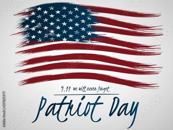 Obraz Illustration for Patriot Day.  Illustration with U.S. flag.