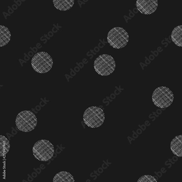 Fototapeta Black and white seamless pattern with textured dots. Stylized bokeh seamless pattern