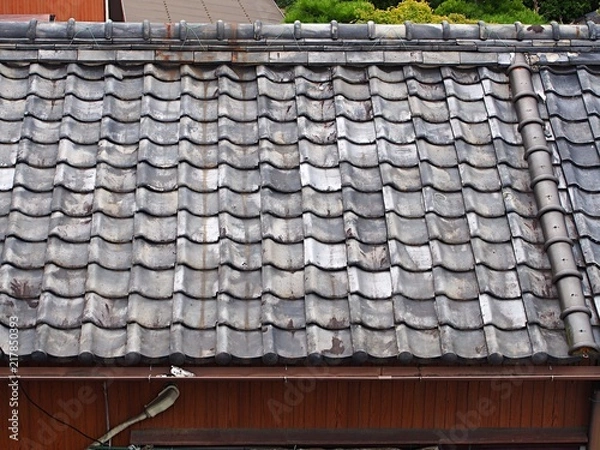 Obraz 古い日本家屋の瓦屋根