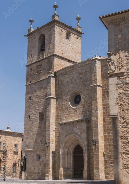 Obraz Santa Maria's Cathedral, romantic style of transition to Gothic, with some Renaissance elements, placed in the square of Santa Maria, Caceres, Spain