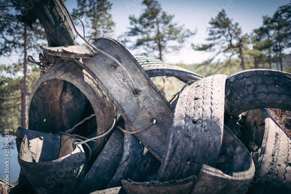 Fototapeta Pneus de chenilles