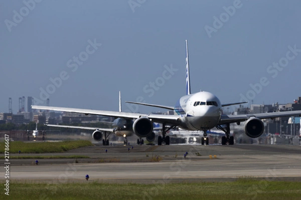 Obraz 福岡空港の離陸待ちの飛行機