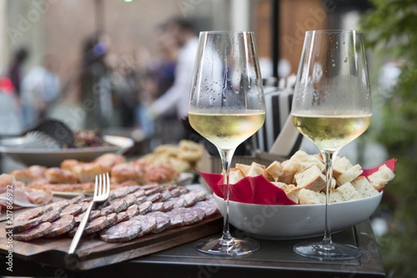 Obraz prosecco on a buffet