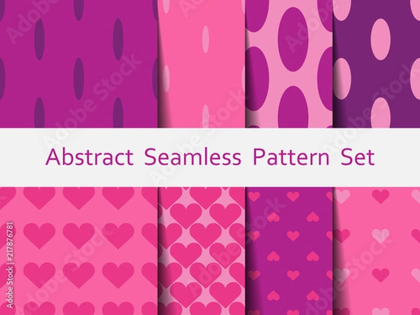 Fototapeta Abstract seamless colorful pattern set. Nice and beautiful modern vector graphic illustration