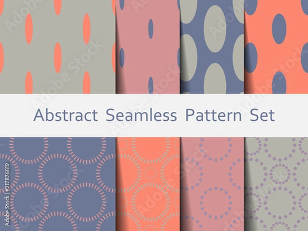 Fototapeta Abstract seamless pastel pattern set. Nice and beautiful modern vector graphic illustration