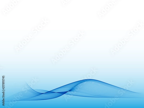 Fototapeta Abstract blue wave on a light background. Design element