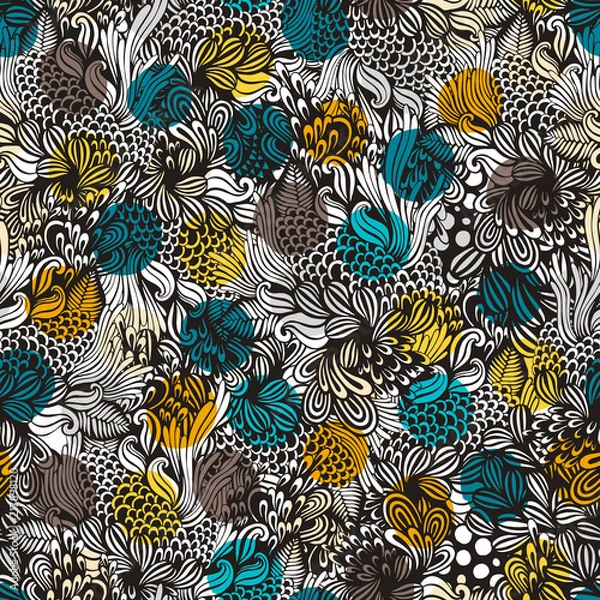 Obraz Abstract seamless pattern with hand drawn textures.