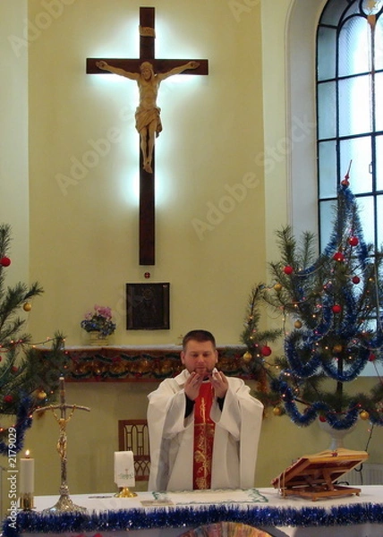 Obraz roman catholic cathedral christmas interrior