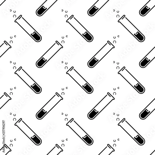 Fototapeta Laboratory Test Tube Icon Seamless Pattern