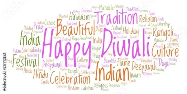 Obraz Happy Diwali word cloud.