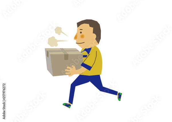 Fototapeta 仕事する人物。宅配。物流。運送会社の作業員。