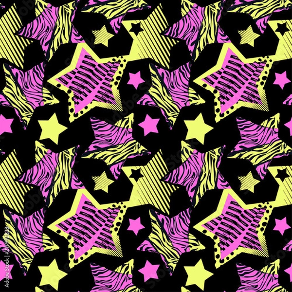 Obraz Abstract girl t-shirtl seamless rough grunge pattern, modern design template.