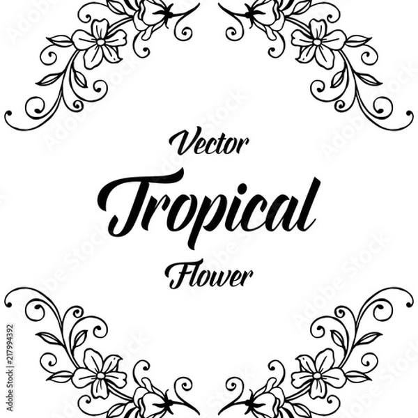 Obraz Flower design frame for tropical card vector illustration