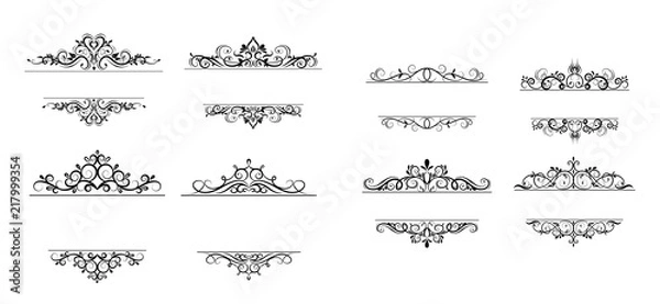 Fototapeta Vintage vector swirl frame set