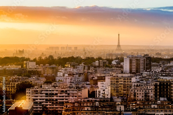 Fototapeta Coucher de soleil sur Paris