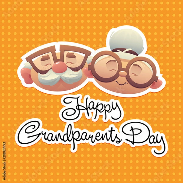 Obraz Happy grandparents day background with grandmother and grandfather vector