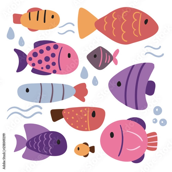 Fototapeta fish character vector design