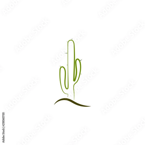 Obraz Simple abstract cactus logo, icon vector design element