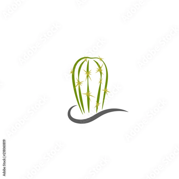 Obraz Simple abstract cactus logo, icon vector design element