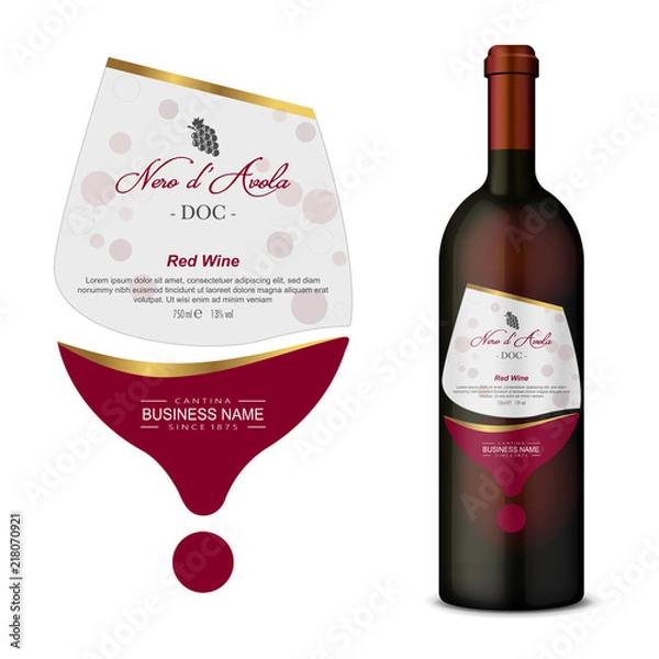 Obraz Vector wine label