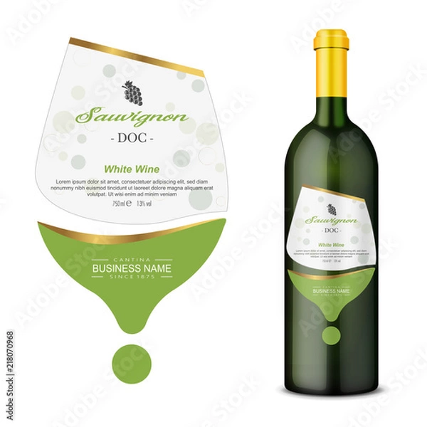 Obraz Vector wine label