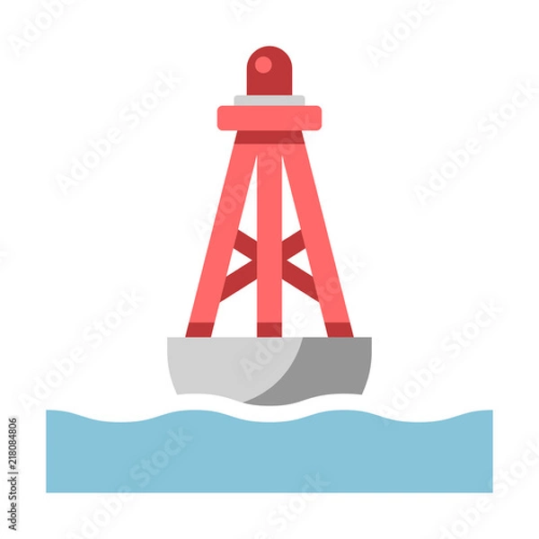 Obraz Floating buoy flat illustration