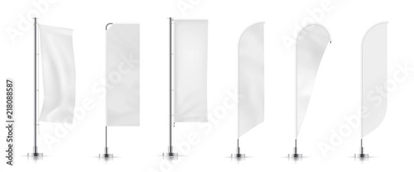 Obraz Wektor zestaw różnych typów banner flag