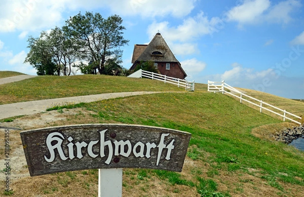 Obraz Kirchwarft, Hallig Hooge