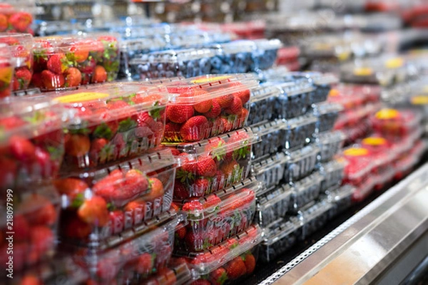 Obraz Berries selection at grocery store 