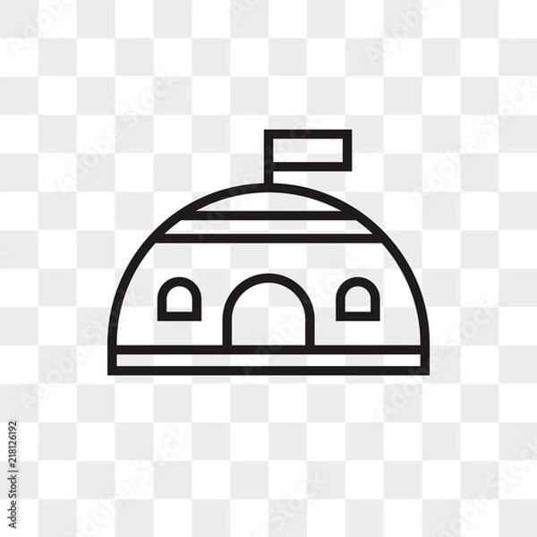 Fototapeta Bunker vector icon isolated on transparent background, Bunker logo design