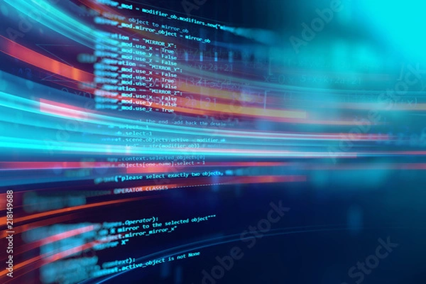 Obraz Programming code abstract technology background of software developer and  Computer script