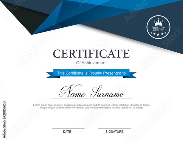Obraz Vector certificate template
